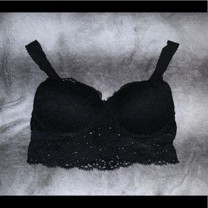 Black lace push up bralette